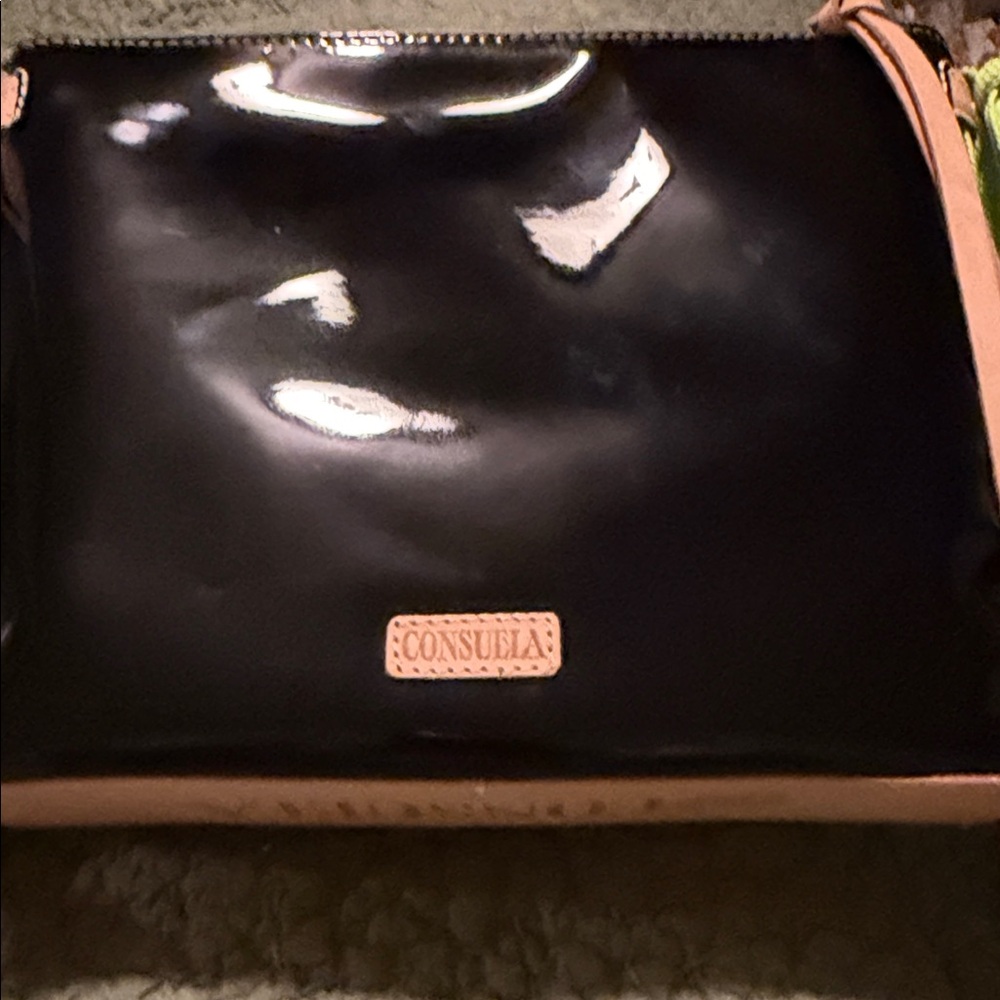 Consuela Black Patent Floral Crossbody with Multicolor Strap - Picture 5 of 12